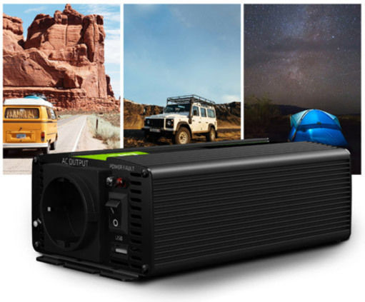 Green Cell Inverter Αυτοκινήτου Pro Green 600W για Μετατροπή 24V DC σε 230V AC με 1xUSB