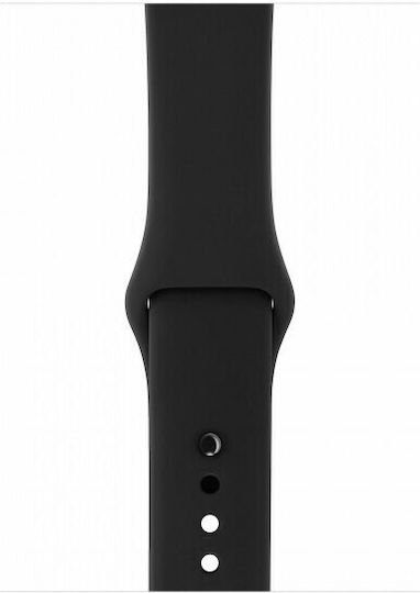 Apple Watch Series 3 Aluminium 38mm Αδιάβροχο με Παλμογράφο (Grey/Black)