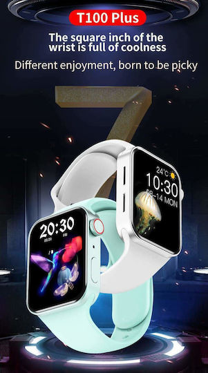 T100 Plus 42mm Smartwatch με Παλμογράφο (Μαύρο)