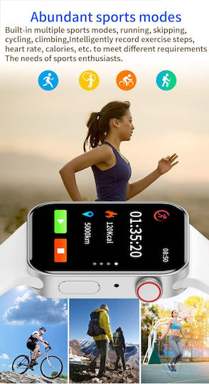 T100 Plus 42mm Smartwatch με Παλμογράφο (Μαύρο)