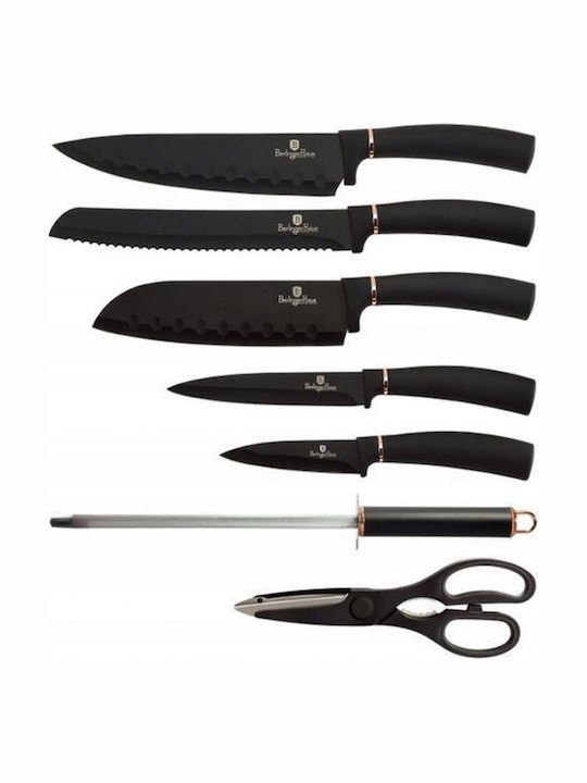 Berlinger Haus Black Rose Collection Knife Set With Stand of Stainless Steel BH-2421 7pcs