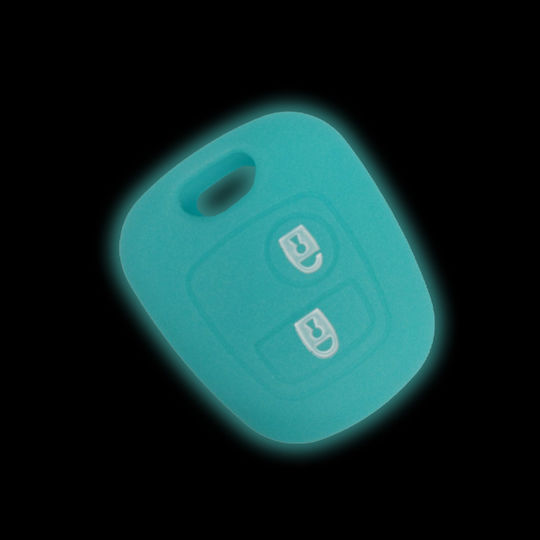 Silicone Car Key Cover Case Type-2 with 2 Buttons for Toyota Blue