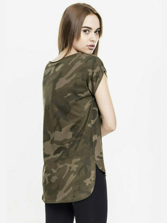 Urban Classics TB1635 Women's T-shirt Olive Camo