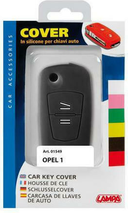 Θήκη Κλειδιού Type-1 από Σιλικόνη με 2 Κουμπιά για Opel σε Μαύρο Χρώμα