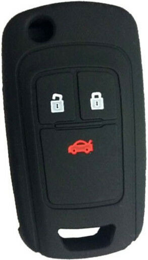 Silicone Car Key Cover Case with 3 Buttons for Opel Black