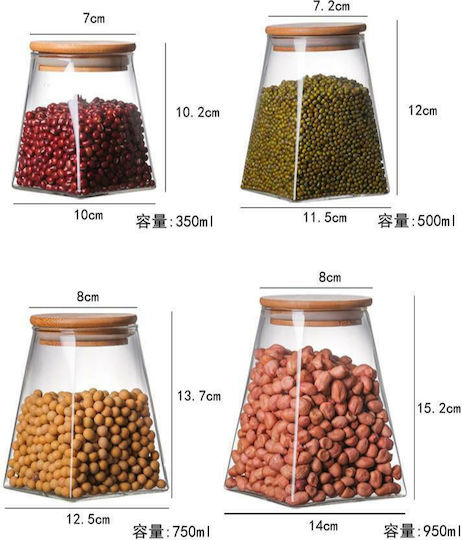Viosarp General Use Vase with Airtight Lid Glass Transparent 500ml 1 Piece
