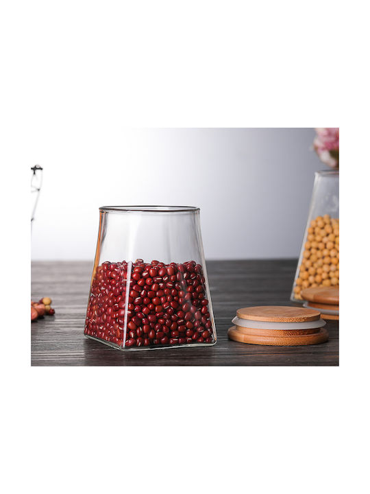 Viosarp Vase General Use with Airtight Lid Glass 950ml 1pcs