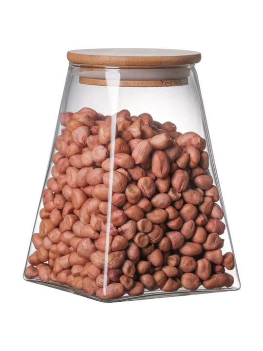 Viosarp Vase General Use with Airtight Lid Glass Transparent 500ml