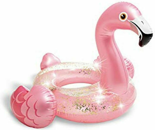 Intex Aufblasbarer Schwimmer für den Meerbereich Flamingo Rosa mit Glitzer 99cm