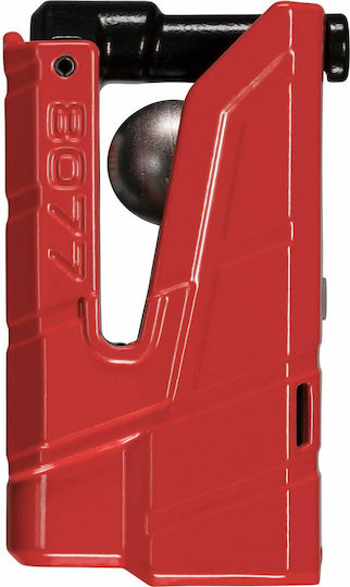 Abus Granit Detecto X Plus 8077 Motorrad-Bremsscheibenschloss mit Alarm & Kette 13.5mm Rot Farbe