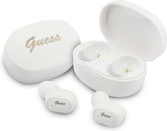 Guess GUTWST30 In-Ear Bluetooth-Freisprecheinrichtung Kopfhörer mit Ladeetui Weiß