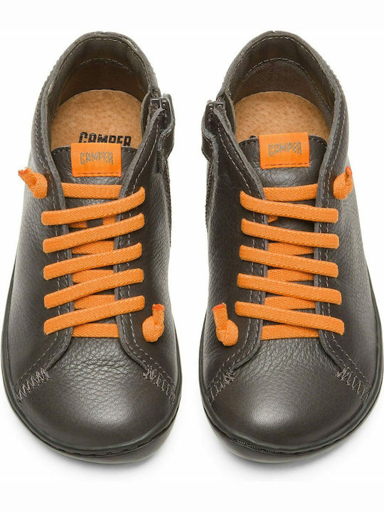 Peu Cami Leather Kids Boots with Laces Navy Blue