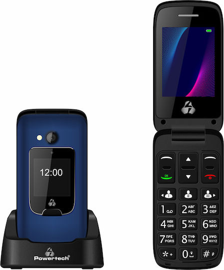 Powertech Sentry Dual II Single SIM Κινητό με Μεγάλα Κουμπιά Μπλε