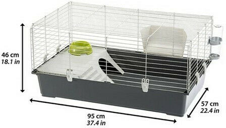 Ferplast Cage Rabbit 100 Κλουβί Τρωκτικού Grey 95x57x46cm 95x57x46cm