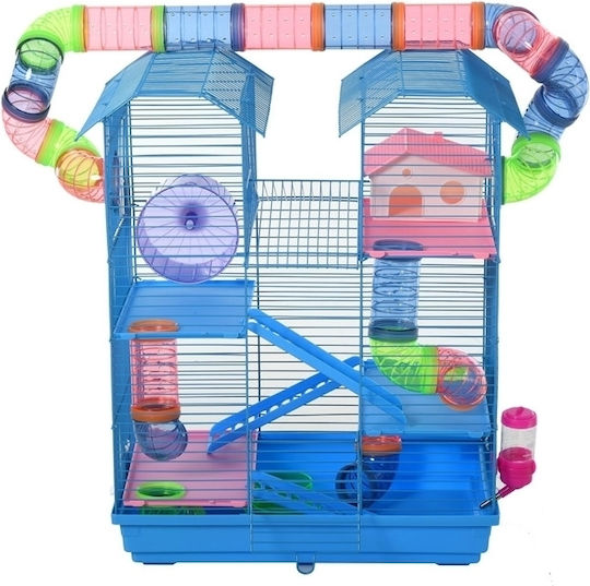 Pawhut Rodents Cage Hamster Cage with 5 Levels & Accessories 47x30x59cm