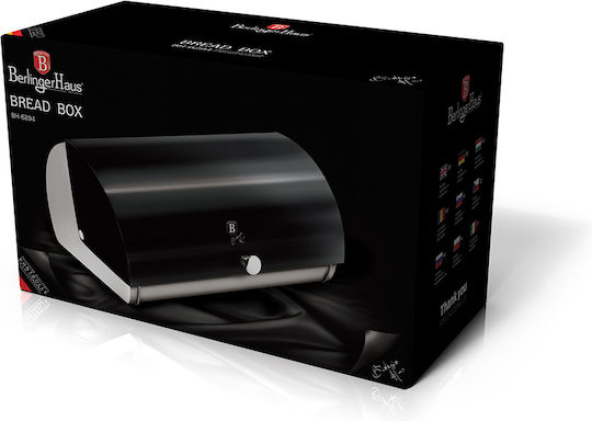 Berlinger Haus Black Silver Collection Bread Box with Lid Inox Black 38.5x28x18.5cm