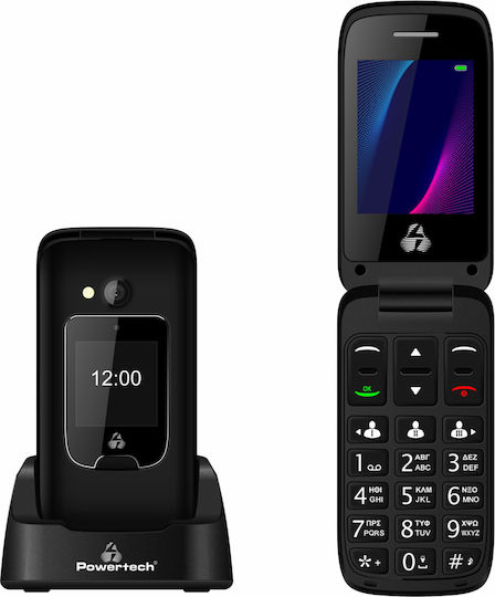 Powertech Sentry Dual II Single SIM Κινητό με Μεγάλα Κουμπιά Μαύρο