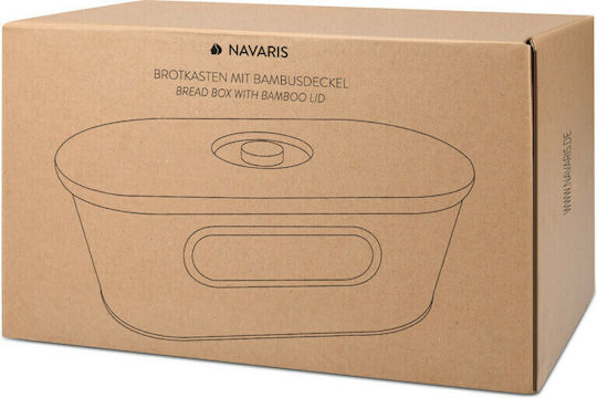 Navaris Brotkasten mit Deckel Metallisch Cream 33.5x19.5x13cm