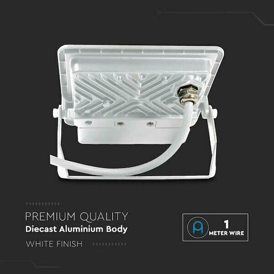 V-TAC Waterproof LED Flood Light 20W Natural White 4000K with Motion Sensor IP65