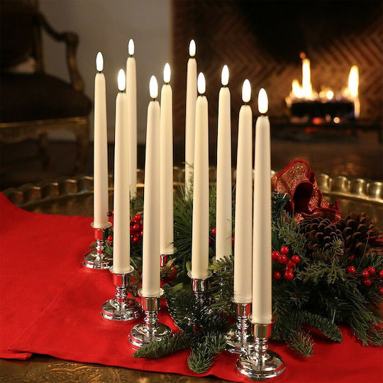 GloboStar Dekorative Lampe Wachs-Politur Weiß 6Stück