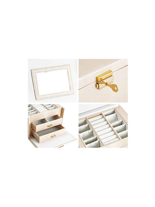 Hoppline Jewellery Box with Drawer & Mirror 18x13x14cm