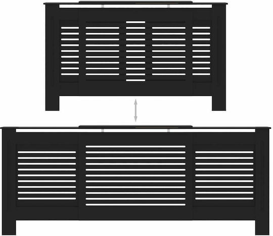 vidaXL MDF Black Expandable Radiator Cover 205x20.5x82cm
