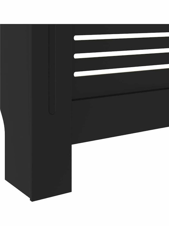 vidaXL Κάλυμμα Καλοριφέρ από MDF Μαύρο Επεκτάσιμο 205x20.5x82cm