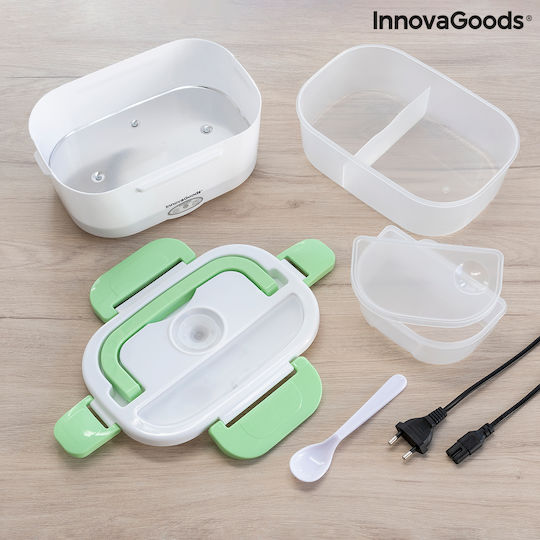 InnovaGoods Innofoods Elektrischer Kunststoff Mittagbox Grün Mit Fächern 1.05lt