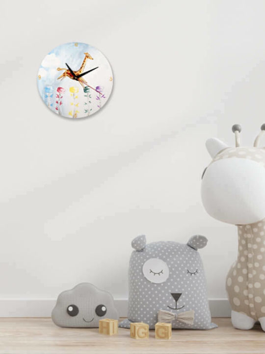Yapadapadou Kids Wooden Wall Clock Giraffe 25cm