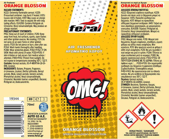 Feral Spray Aromatic Mașină Speech Collection Floare de portocal 70ml 1buc