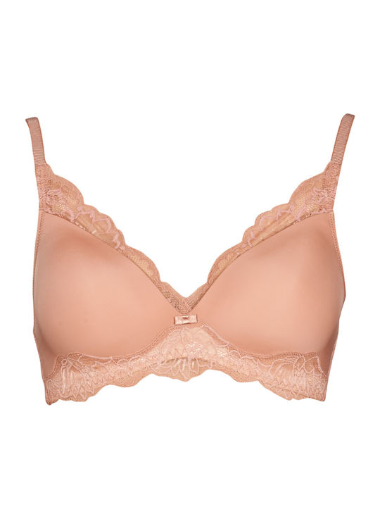 Amourette Charm Triangle Triangle Bra without Padding without Underwire Beige