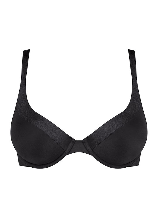 Body Make-Up Soft Touch Μαύρο Σουτιέν Push Up με Μπανέλες