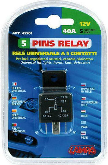 Lampa Car Relay 5 pin 12V 30Ah