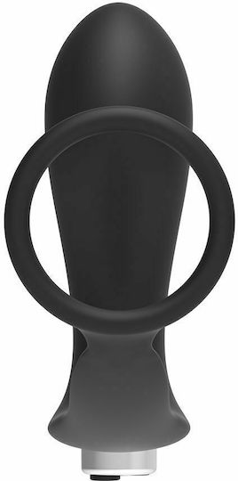 Addicted Toys Rechargeable Prostatic Δονούμενο Δαχτυλίδι Πέους Σιλικόνης με Πρωκτική Σφήνα Μαύρο