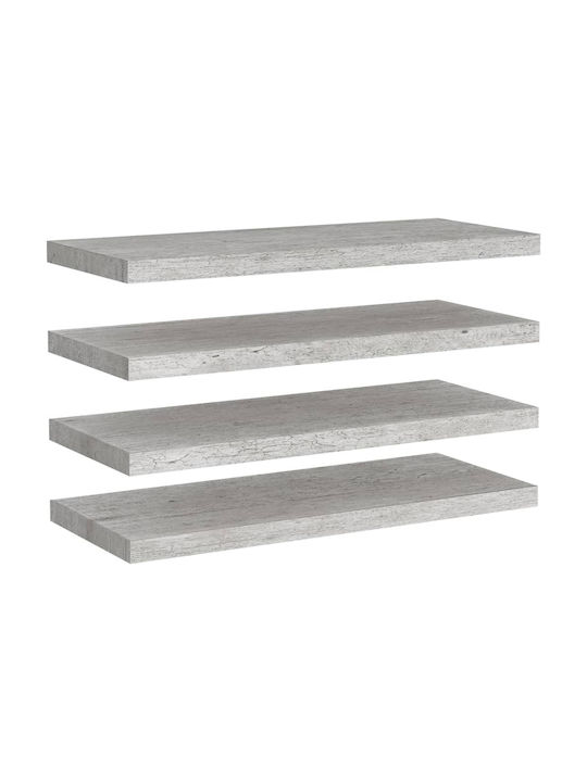 Shelves Wall Grey Concrete 4pcs 80x23.5x3.8cm