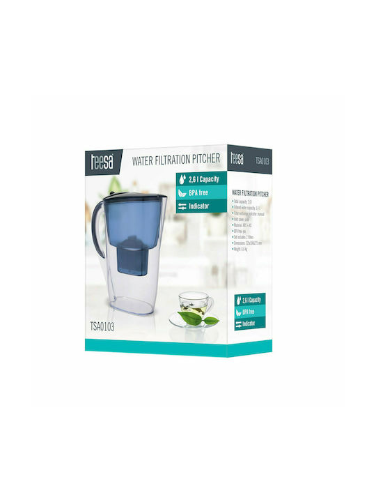 Teesa Krug Kunststoff Blue mit Filter 2600ml 1Stück