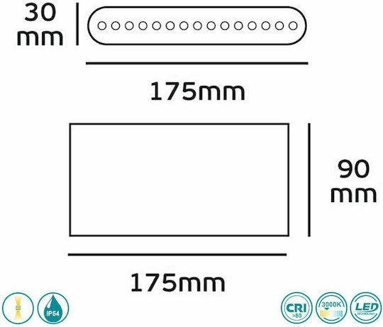 SoleLuce Стенен Външен Плафон LED IP54