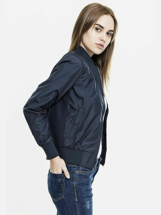 TB1217 Κοντό Γυναικείο Bomber Jacket Navy Μπλε