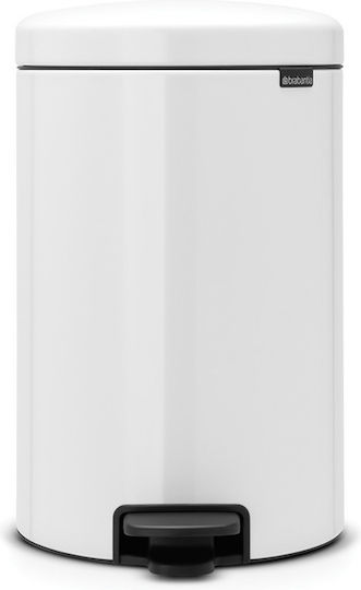 Brabantia NewIcon Pedal Waste Bin Metallic with Pedal White 20lt