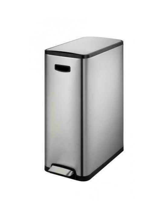 Eko Coș Eco Slim De Gunoi Din Oțel Inoxidabil Cu Pedală Argintiu Mat 45lt