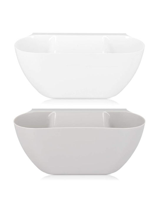 Navaris Waste Bin Waste Plastic Gray 29x12cm 2pcs