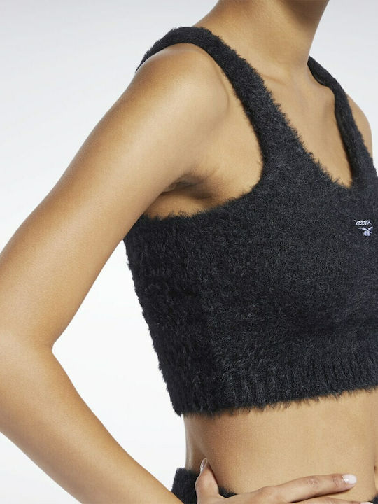Classics Cozy Damen Sommer Crop Top Ärmellos Schwarz