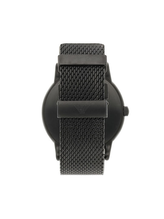 Emporio Armani Luigi Watch Battery with Black Metal Bracelet