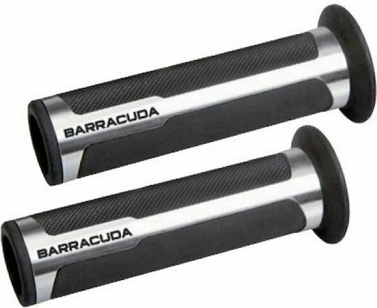 Barracuda Χειρολαβές Μοτοσυκλέτας Racing σε Ασημί χρώμα
