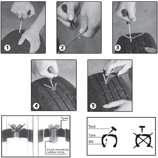 Tubeless Tire Repair Kit Κιτ Επισκευής Ελαστικών