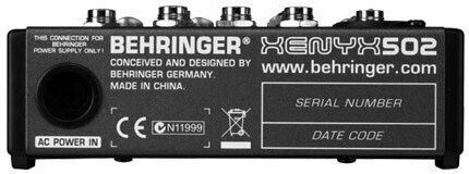 Behringer Xenyx-502 Analogmischpult 5 Kanäle mit Phantom Power & 1 XLR-Eingang