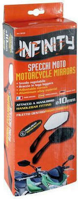 Lampa Motorcycle Mirrors Καθρέπτες Moto Infinity Black 2pcs 9012.9-LM