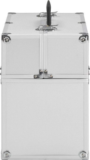 vidaXL Metallic Cosmetic Case Silver H35xW37xD24cm
