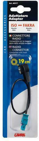 Lampa Internal Car Antenna Adapter Universal Iso-Fakra Male to Male 19cm