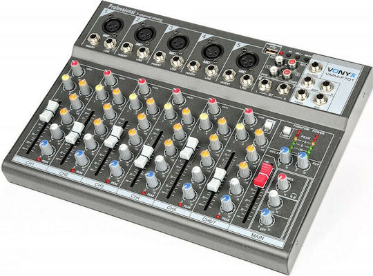 Vonyx VMM-F701 172.578 Αναλογική Κονσόλα 7.0 Καναλιών με Phantom Power & 5 Εισόδους XLR